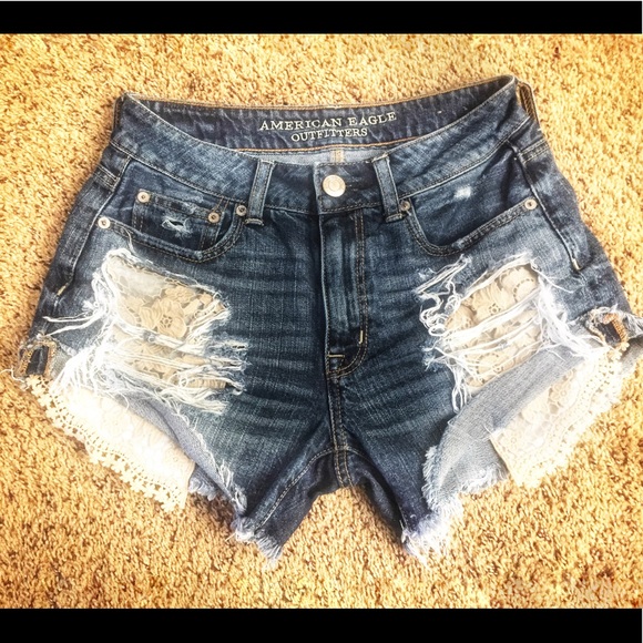 American Eagle Outfitters Pants - 🎉HP🎉 AEO High Rise Dark Wash Shorts